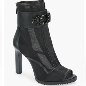 Karl Lagerfeld Paris Blayze Crystal Embellished Peep Toe Bootie Womens Size 9.5